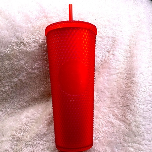 Venti Starbucks Cold Cup - Red Studded Soft Touch 2020 Holiday Release - Picture 1 of 3